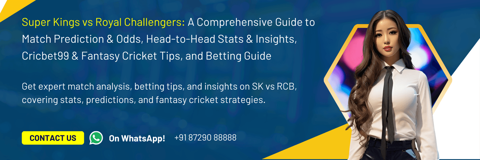 Super Kings vs Royal Challengers_ A Comprehensive Guide to Match Prediction & Odds, Head-to-Head Stats & Insights, Cricbet99 & Fantasy Cricket Tips, and Betting Guide 1650x550 PX