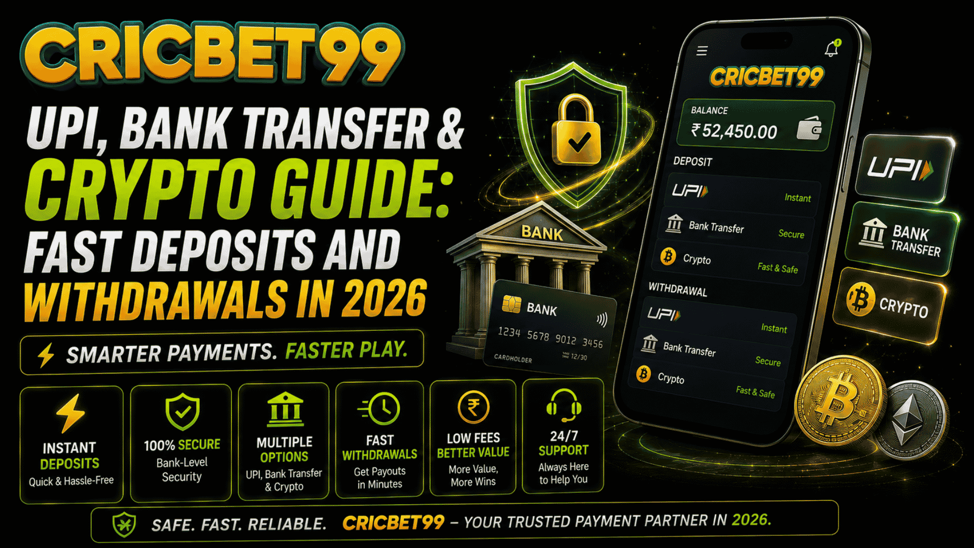 Cricbet99 UPI, Bank Transfer & Crypto
